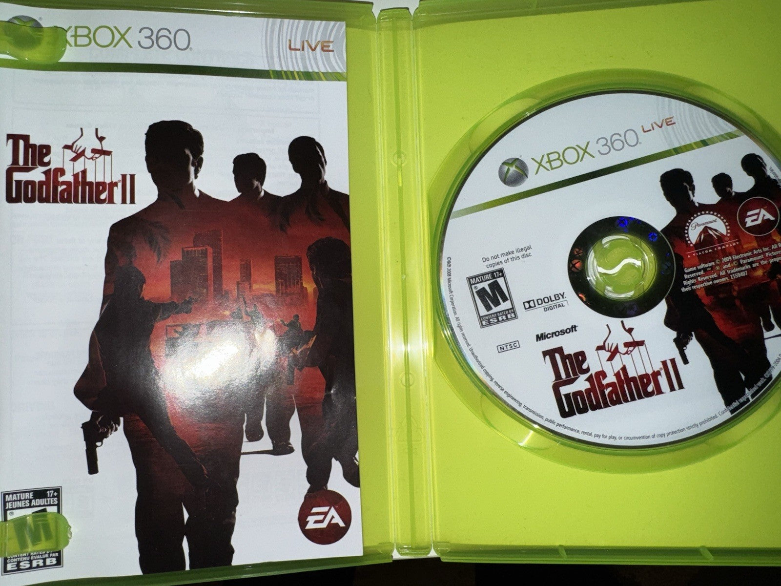 The Godfather II 2 (Microsoft, Xbox 360 ) CIB COMPLETE + MANUAL XB360