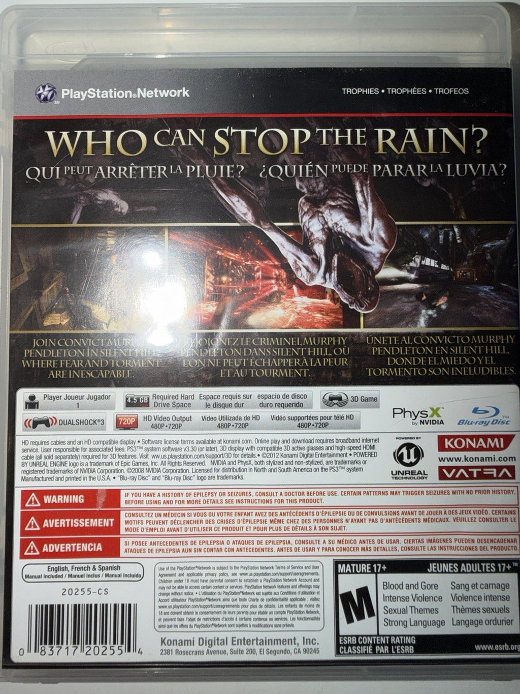 Silent Hill: Downpour (Sony PlayStation 3, 2012) CIB COMPLETE PS3