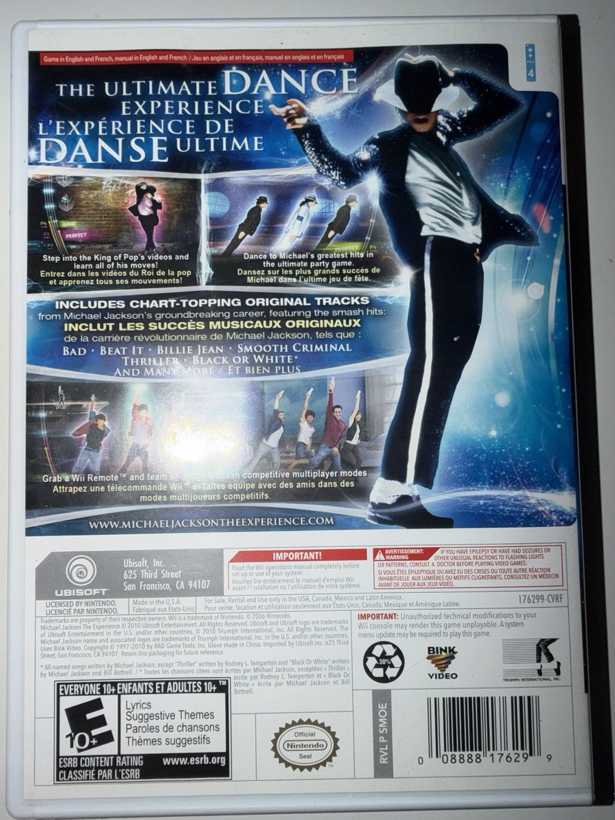 Michael Jackson: The Experience (Nintendo Wii, 2010) CIB COMPLETE WII