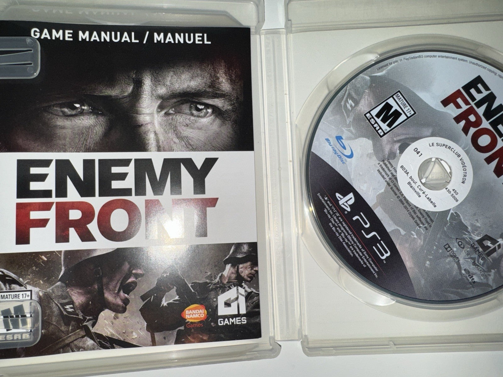 Enemy Front (Sony PlayStation 3, 2014) CIB COMPLETE + MANUAL PS3