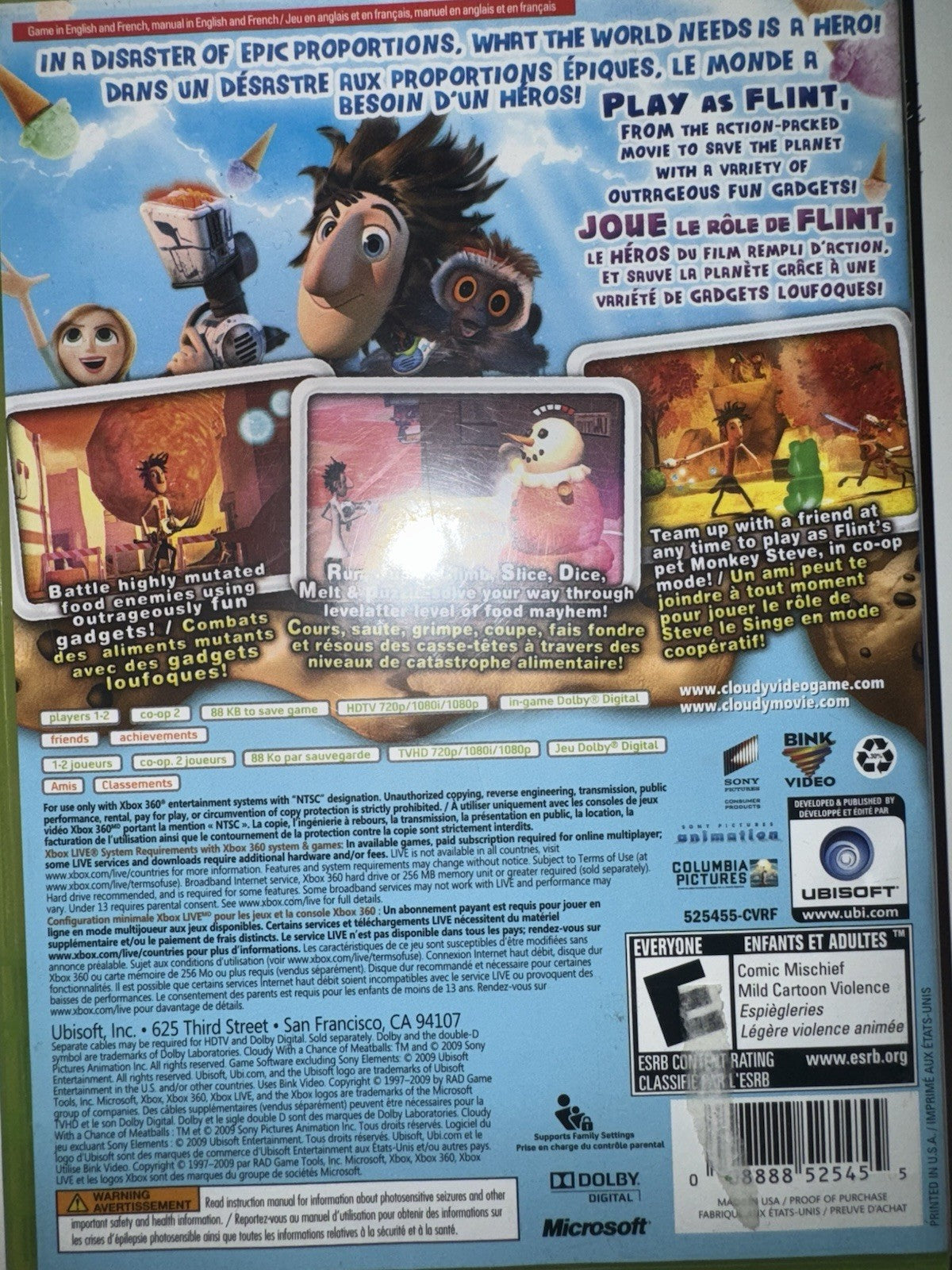 Cloudy With a Chance of Meatballs (Microsoft Xbox 360, 2009) CIB COMPLETE XB360