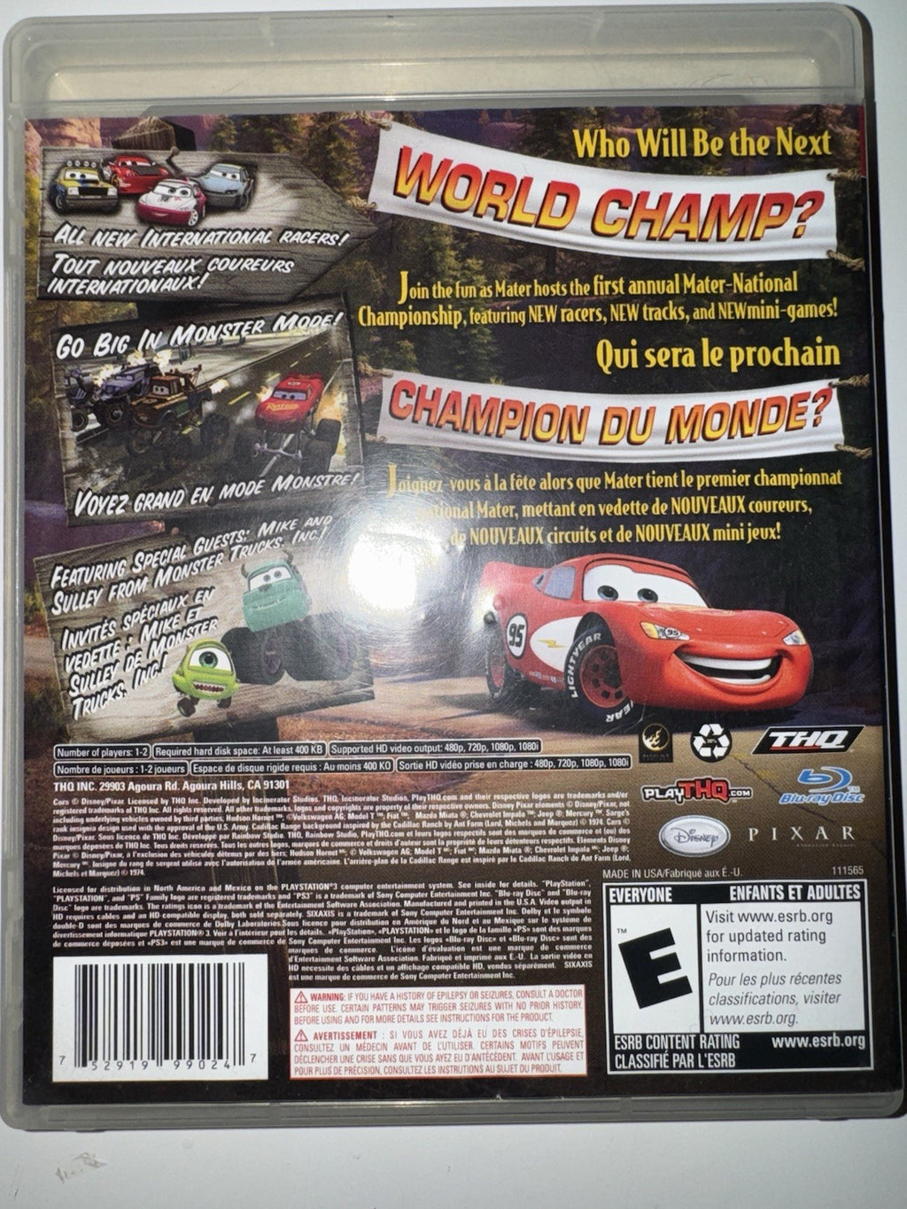 Cars Mater National Championship (Sony Playstation 3) CIB COMPLETE + MANUAL PS3