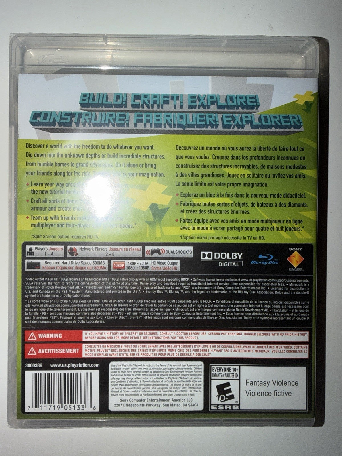 Minecraft (Sony PlayStation 3, 2014) BRAND NEW SEALED