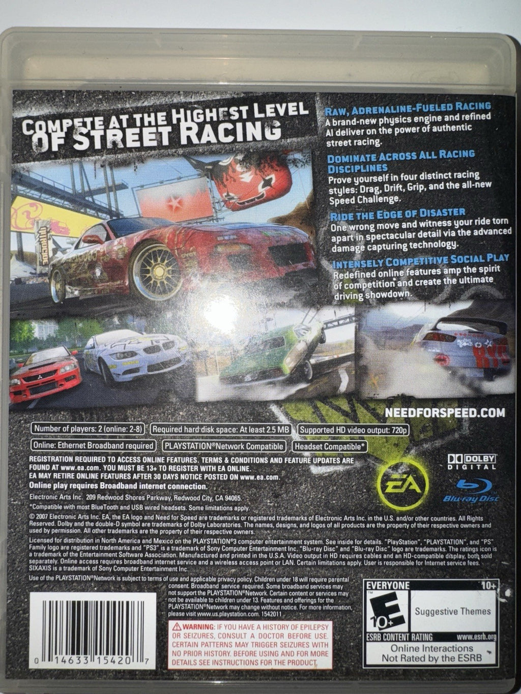 Need for Speed: ProStreet (Sony PlayStation 3 , 2007) CIB Complete PS3