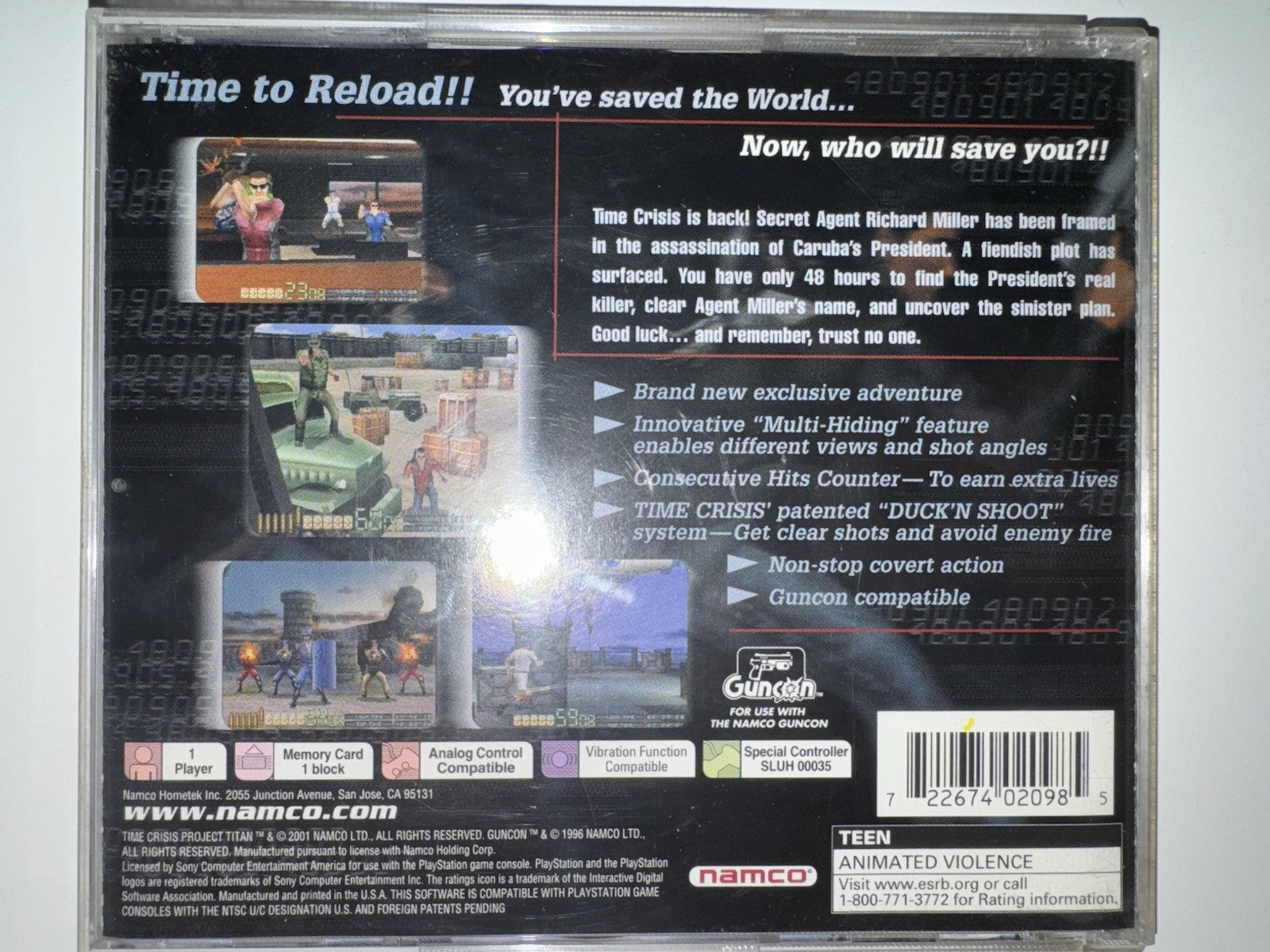 Time Crisis : Project Titan (Sony PlayStation 1, 2001) CIB COMPLETE + MANUAL PS1