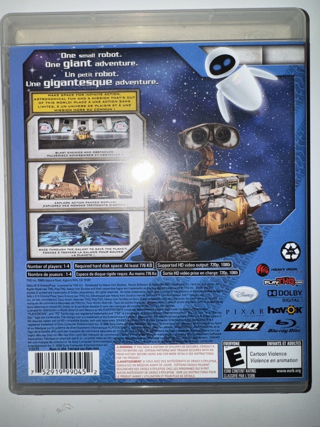 WALL-E (Sony PlayStation 3, 2008) COMPLETE CIB PS3