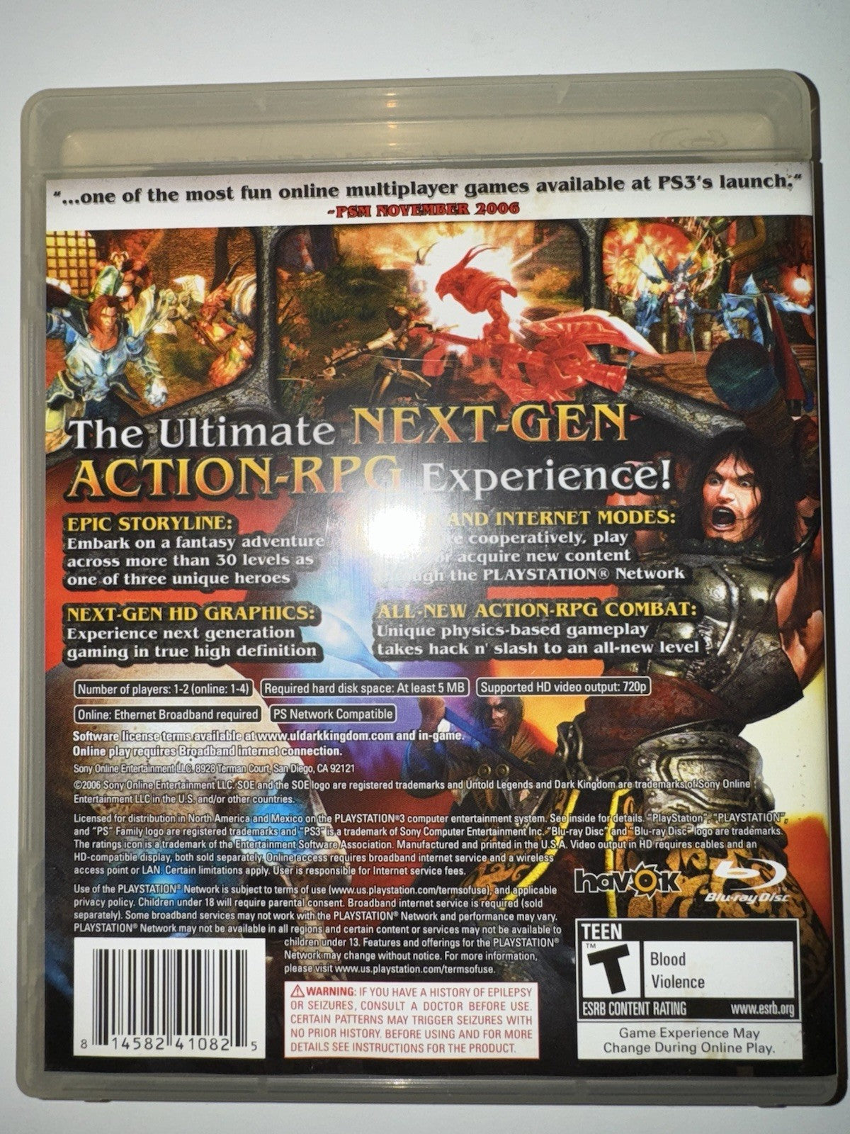 Untold Legends: Dark Kingdom (Sony PlayStation 3, 2006) CIB COMPLETE PS3