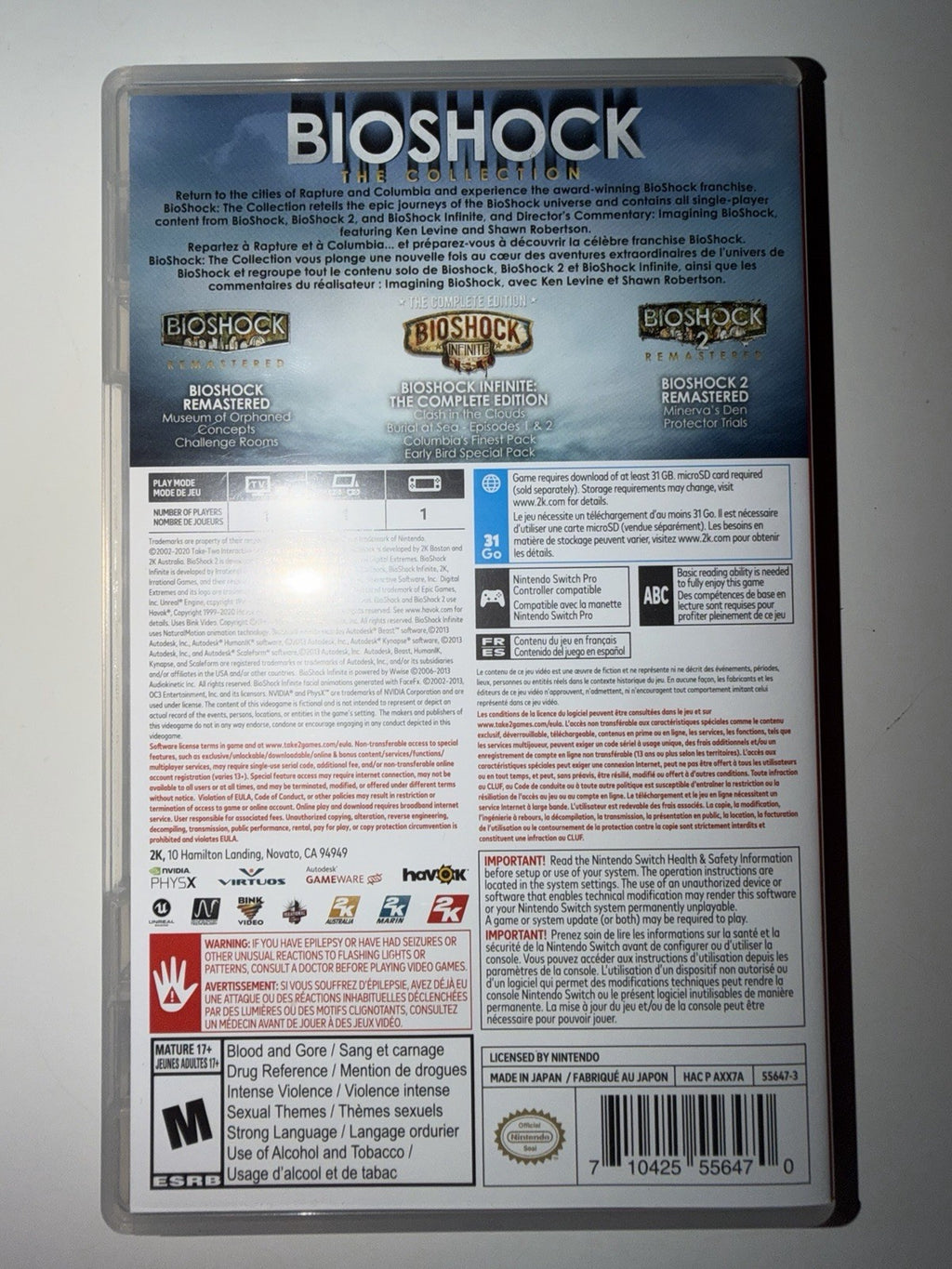 BioShock The Collection (Nintendo Switch, 2020) CIB COMPLETE NSW