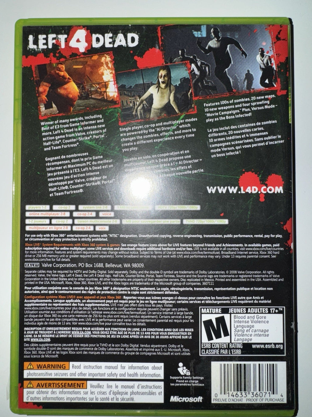 Left 4 Dead - Microsoft Xbox 360 CIB COMPLETE XB360