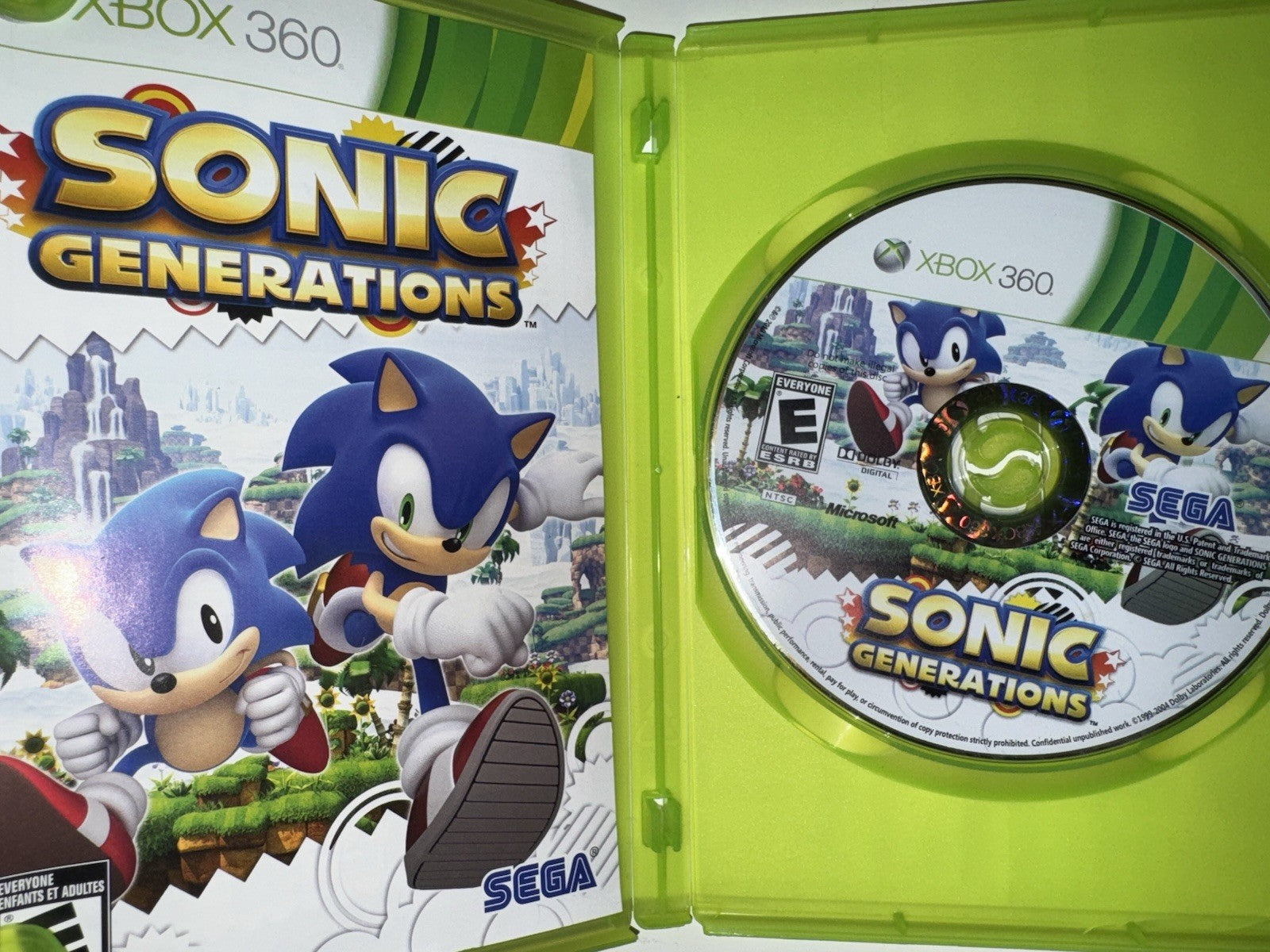 Sonic Generations (Microsoft Xbox 360, 2011) CIB COMPLETE + MANUAL