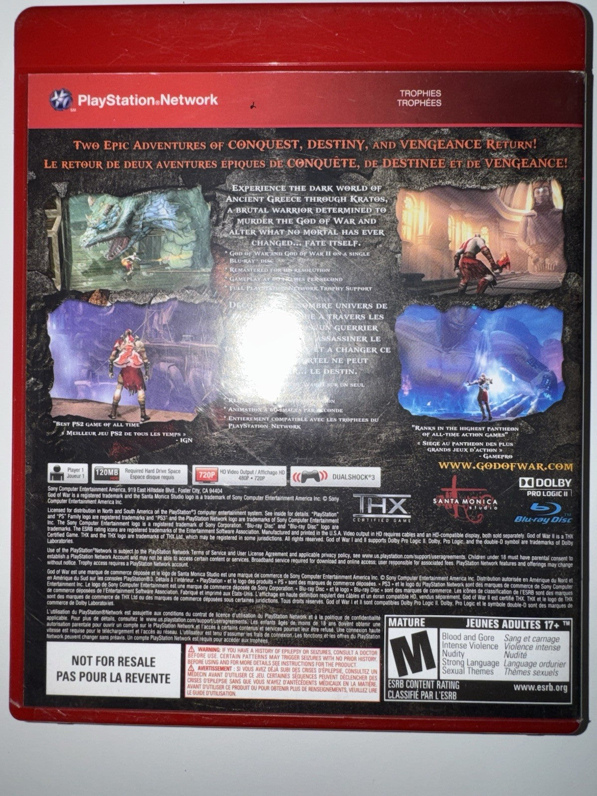 God of War Collection (Sony PlayStation 3, 2009) PS3 Complete CIB