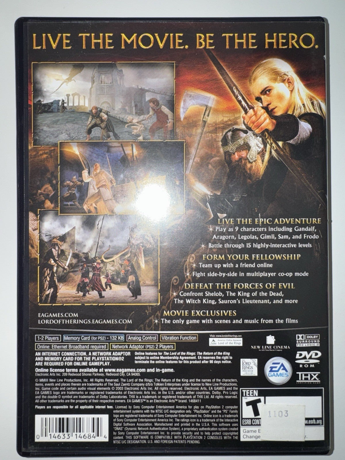 The Lord of the Rings Return of the King PS2 PlayStation 2 COMPLETE CIB