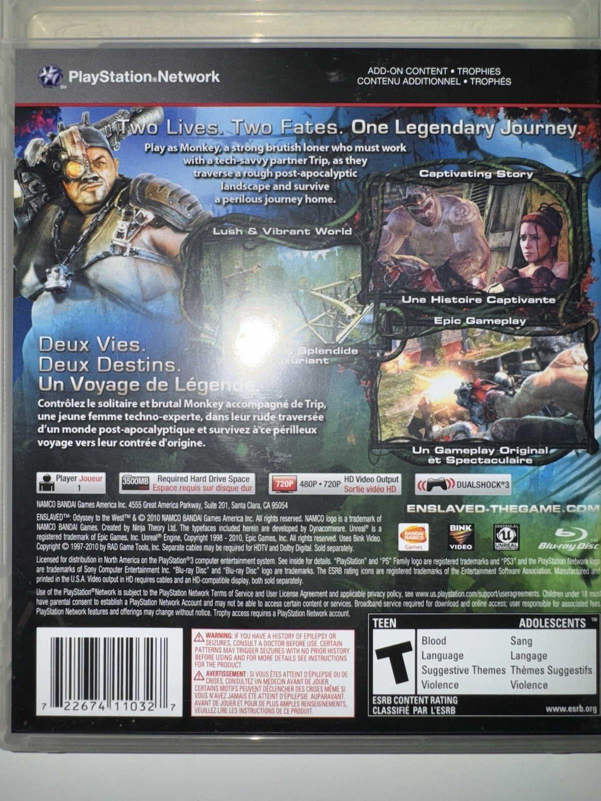 Enslaved: Odyssey to the West (Sony PlayStation 3, 2010) CIB COMPLETE PS3