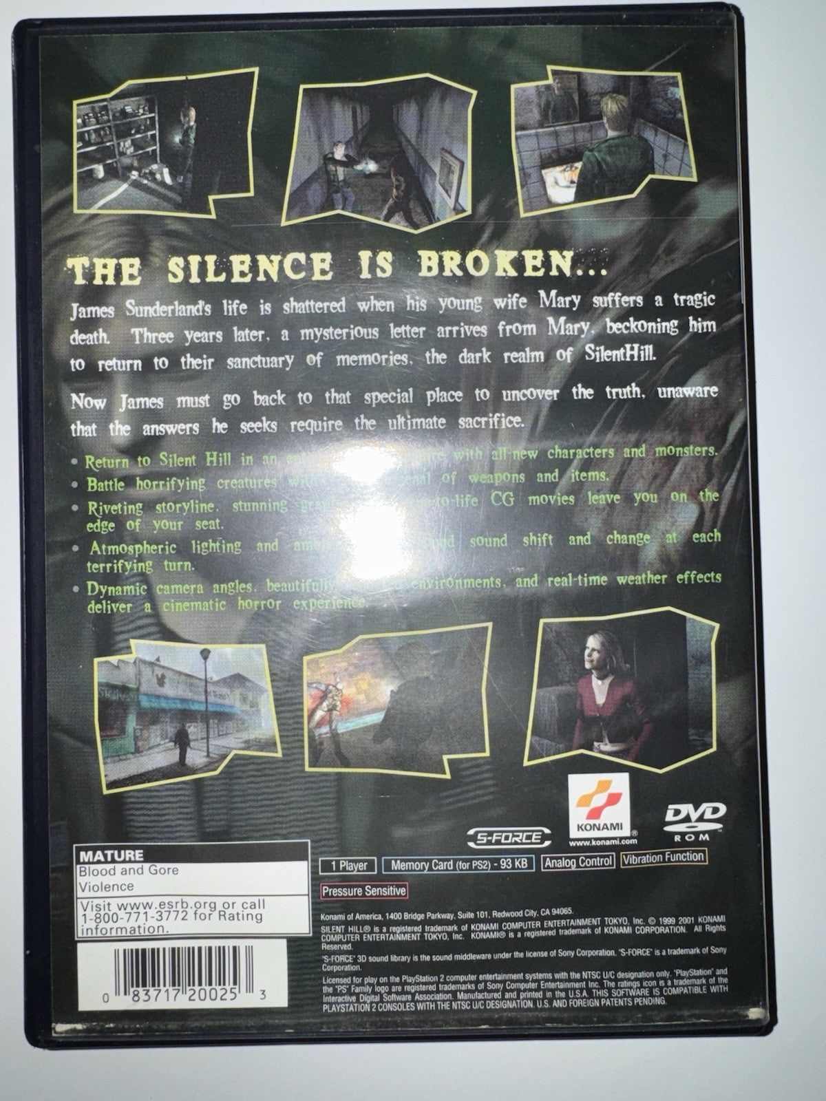 Silent Hill 2 (Sony PlayStation 2, 2001) PS2