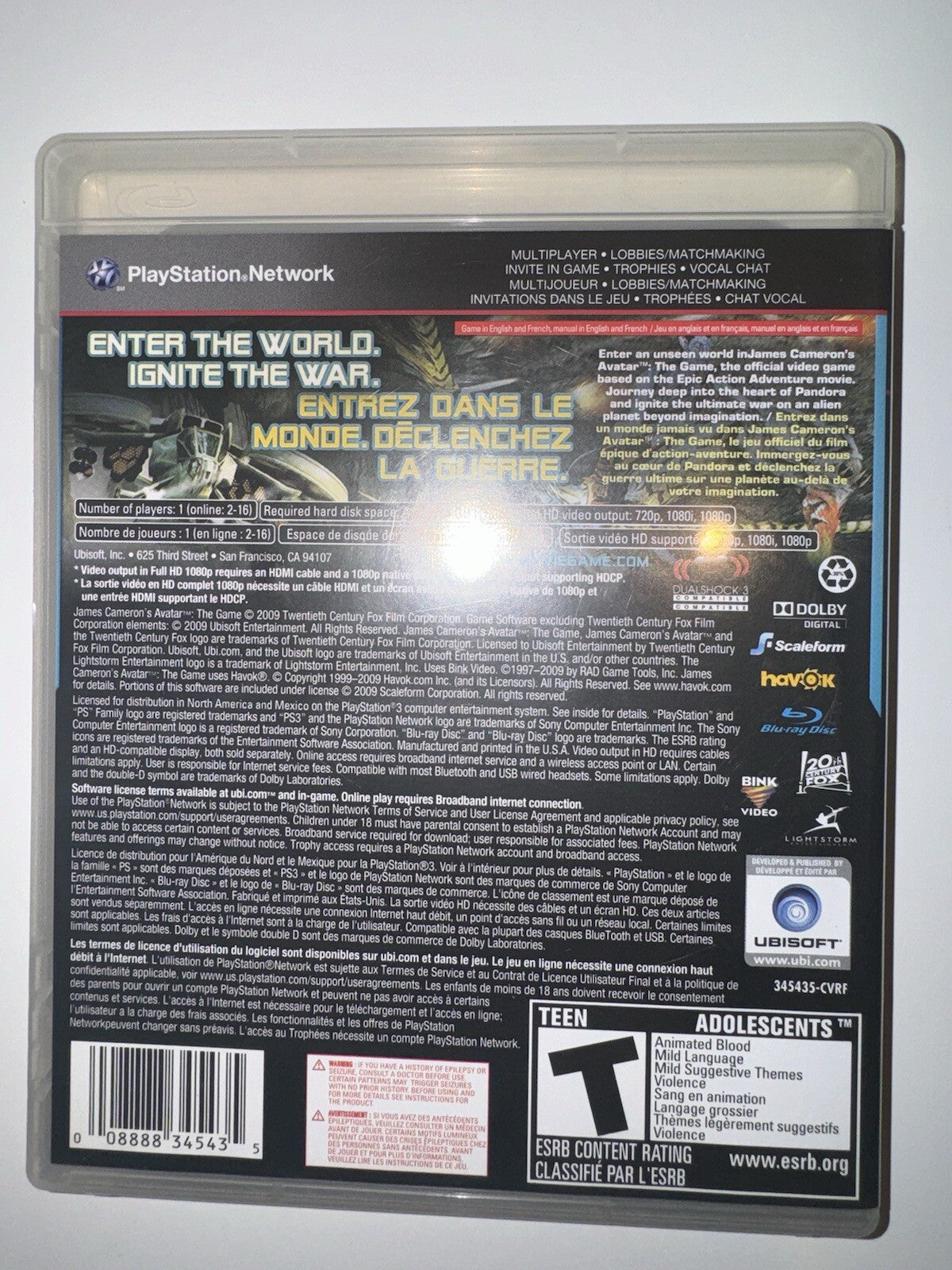 James Cameron's Avatar: The Game (Sony PS3, 2009) CIB COMPLETE + MANUAL PS3