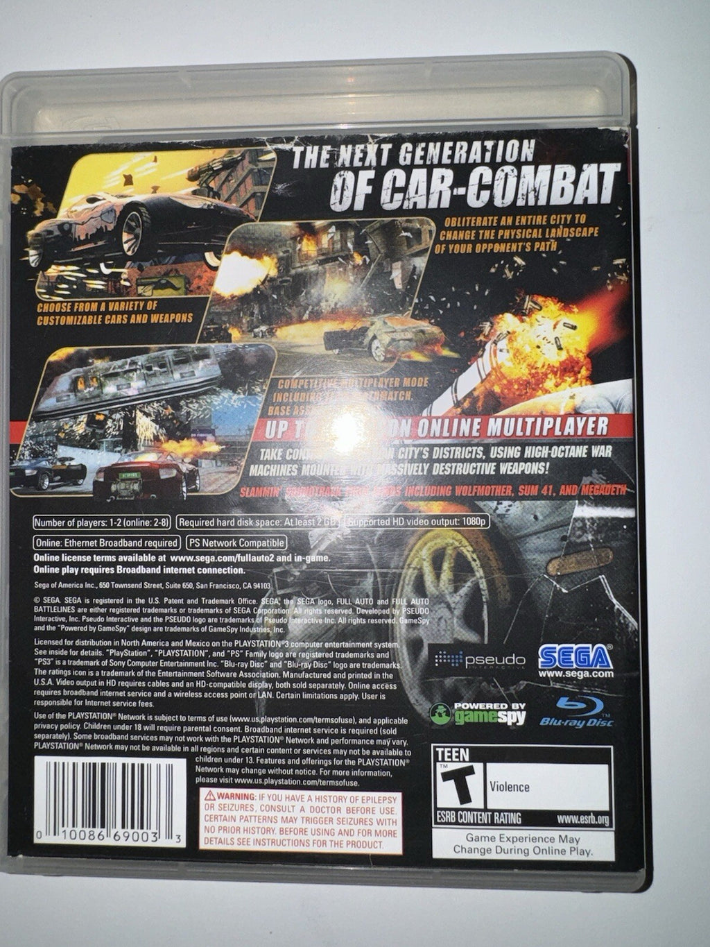Full Auto 2: Battlelines (Sony PlayStation 3, 2006) CIB COMPLETE +MANUAL PS3