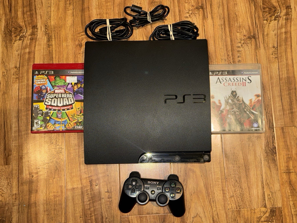 Sony PlayStation 3 Slim 320GB Console PS3 CECH-3001B W/CONTROLLER AND Games