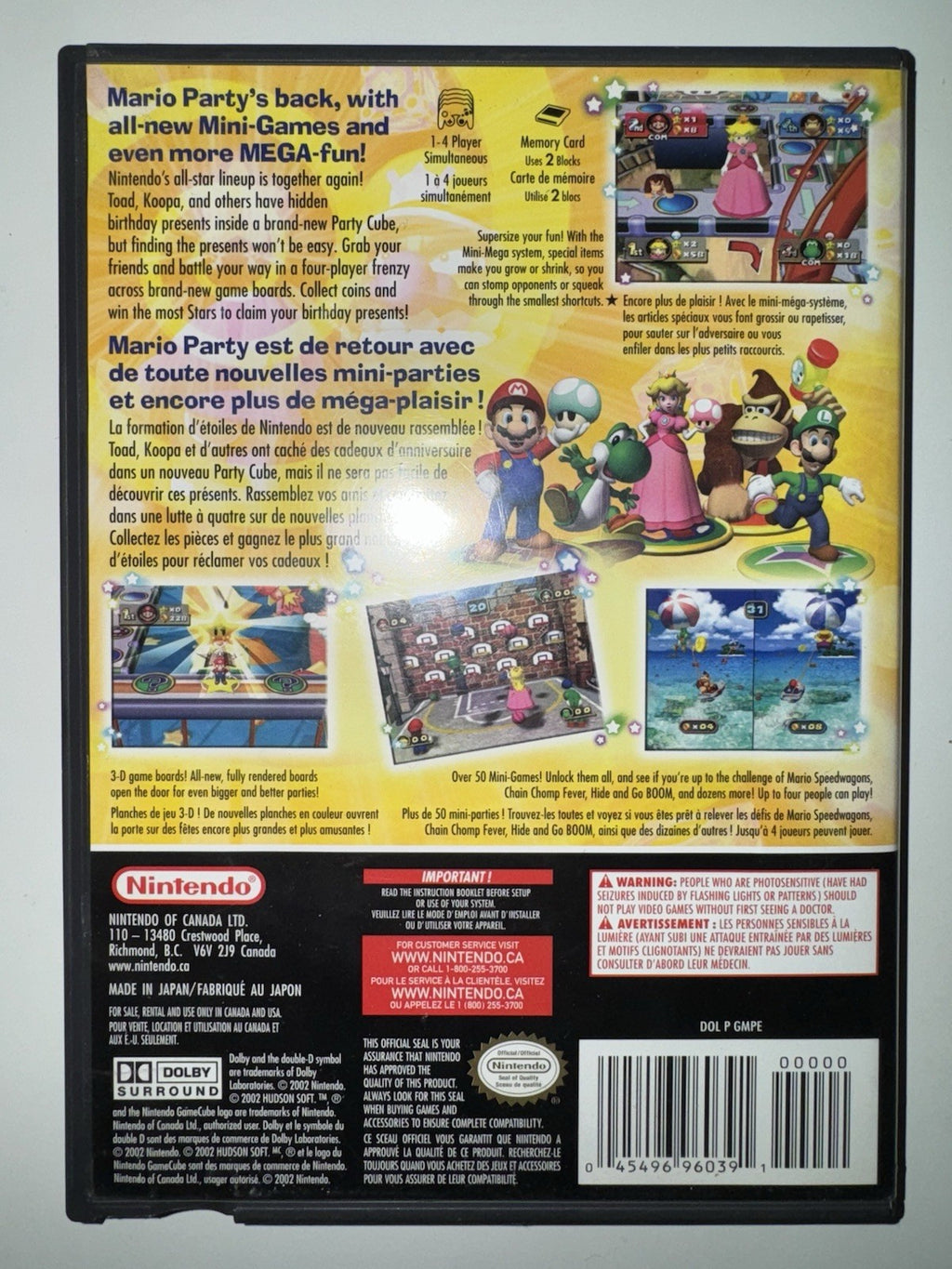 Mario Party 4 (Nintendo GameCube, 2002) CIB COMPLETE GC