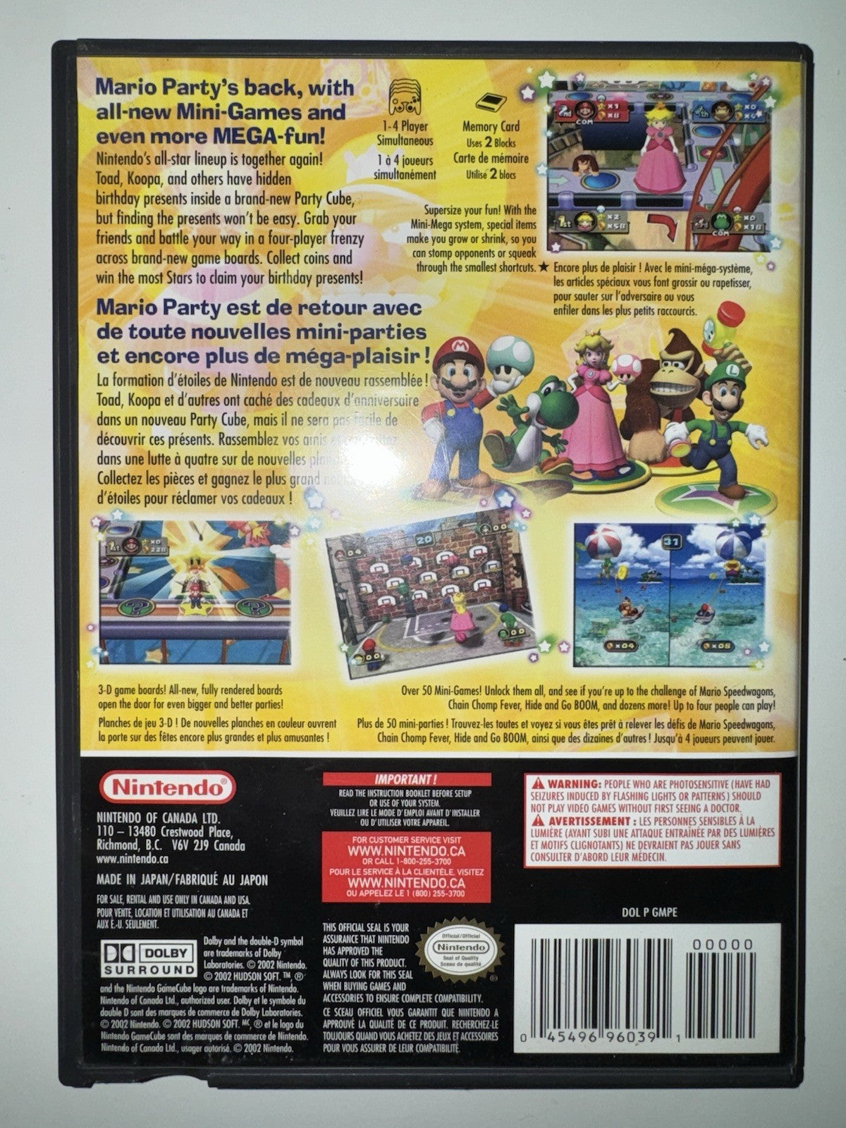 Mario Party 4 (Nintendo GameCube, 2002) CIB COMPLETE GC