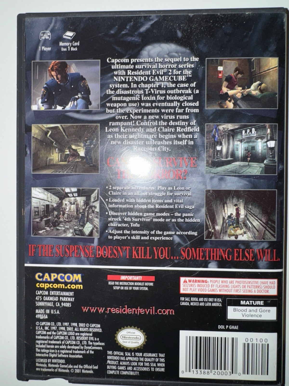 Resident Evil 2 (Nintendo GameCube, 2003) GC CAPCOM