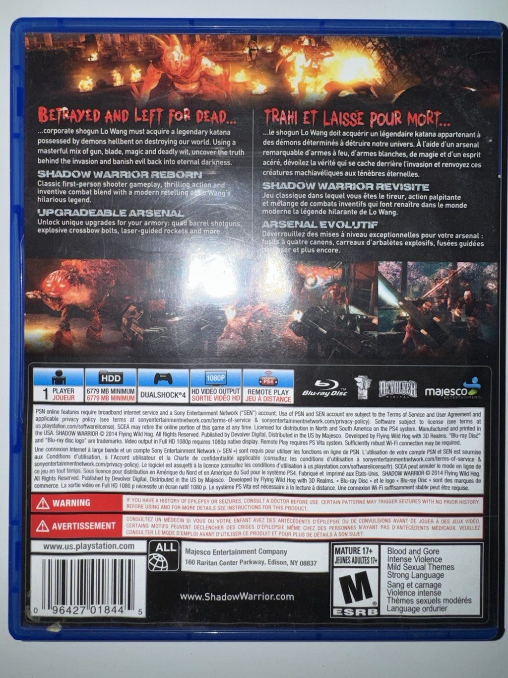 Shadow Warrior (Sony PlayStation 4, 2014) PS4