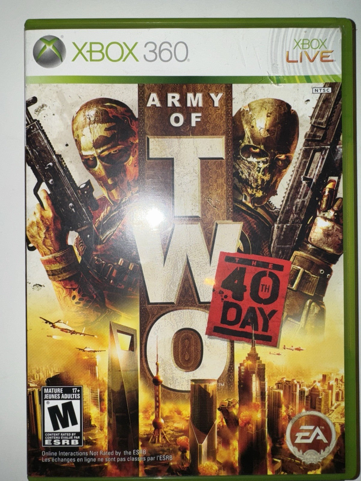 Army of Two: The 40th Day (Microsoft Xbox 360, 2010) CIB COMPLETE + MANUAL XB360