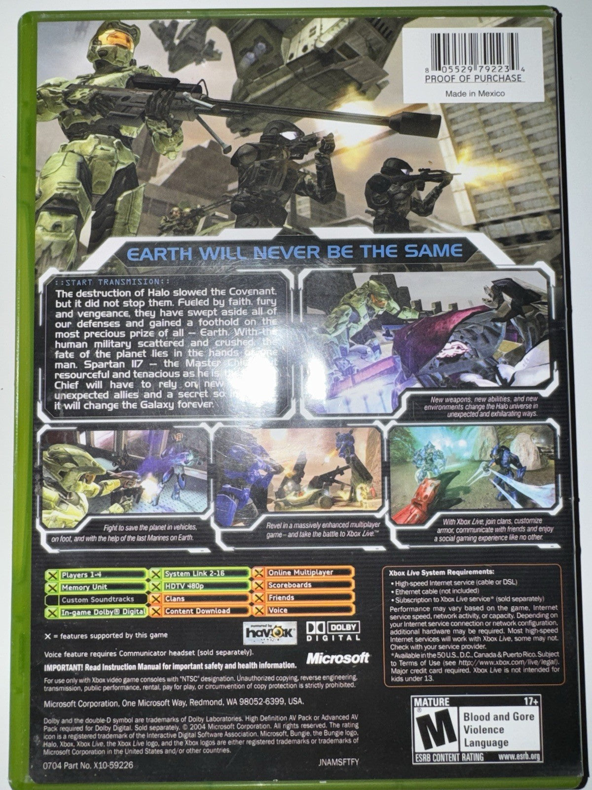 Halo 2 (Microsoft Xbox, 2004) CIB COMPLETE OG XBOX
