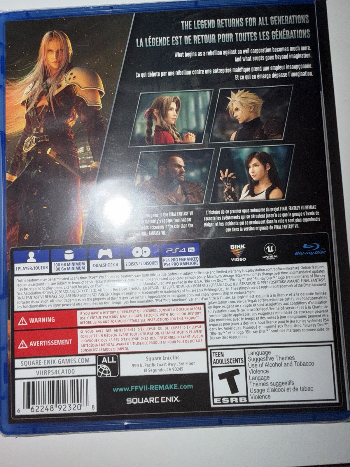 Final Fantasy VII Remake (Sony PlayStation 4, 2020) BRAND NEW SEALED PS4