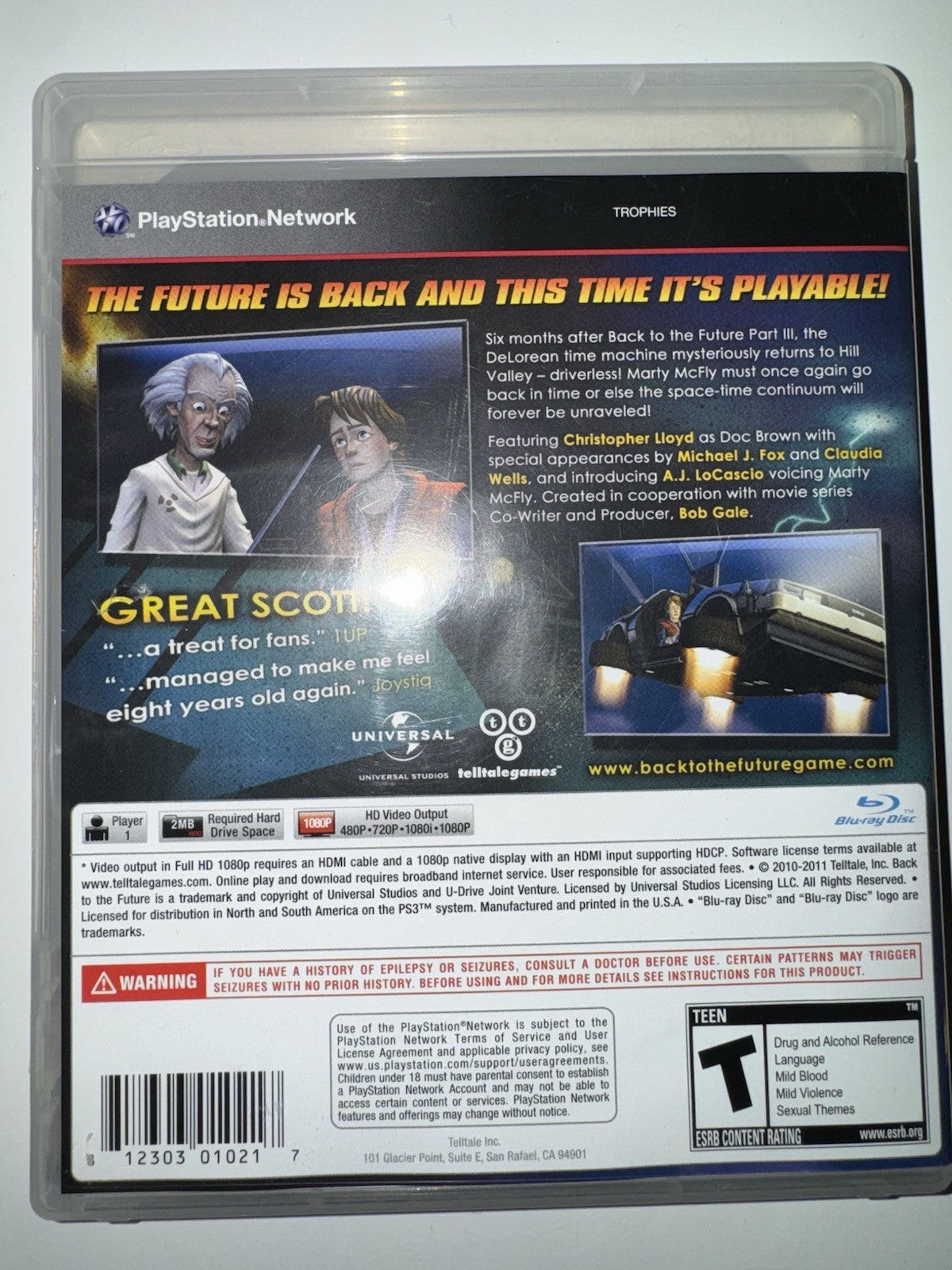 Back to the Future (Sony PlayStation 3, 2011) CIB Complete PS3