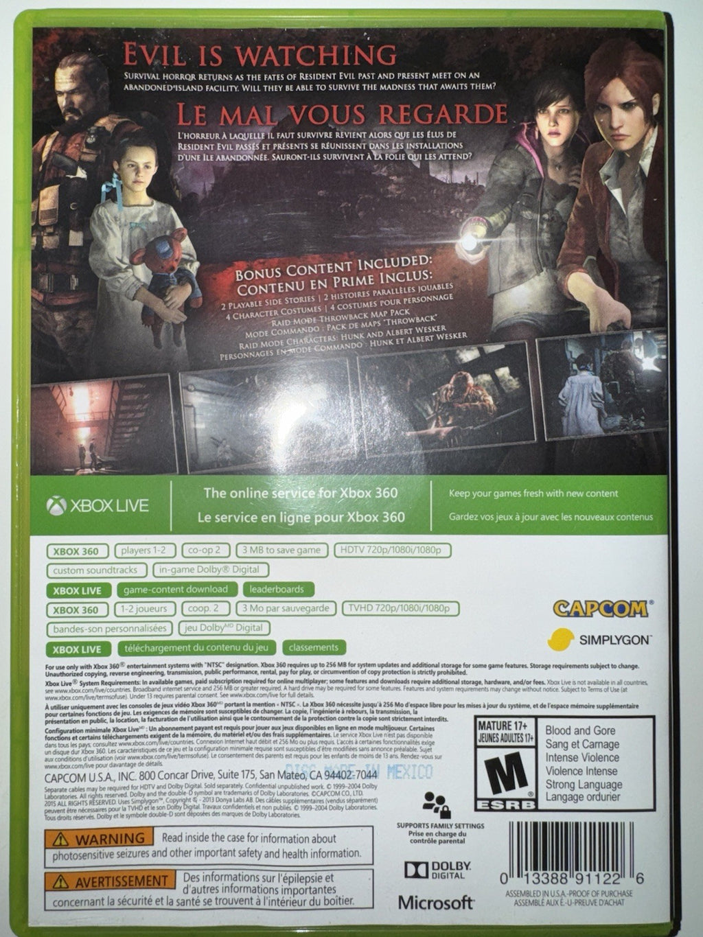 Resident Evil Revelations 2 (Microsoft Xbox 360, 2015) CIB COMPLETE + MANUAL