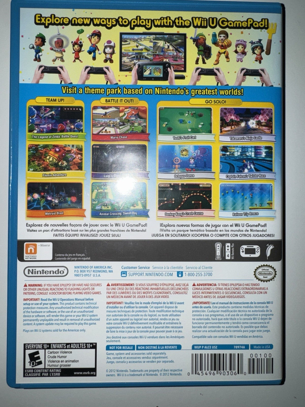 Nintendo Land (Nintendo Wii U, 2012) CIB COMPLETE WII U