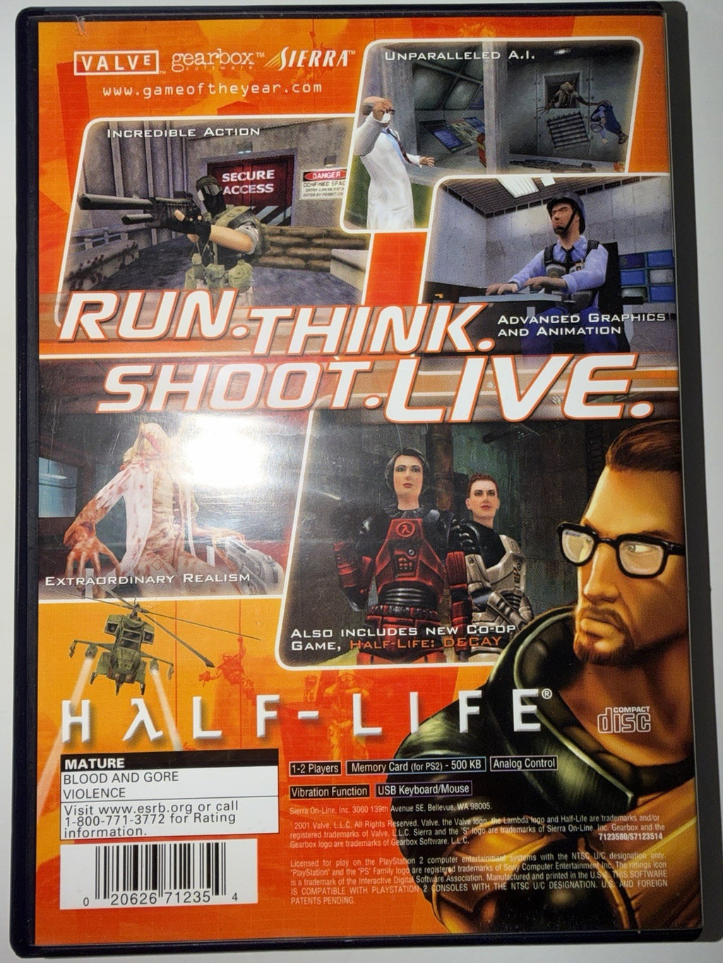Half-Life (Sony PlayStation 2, 2001) CIB COMPLETE PS2