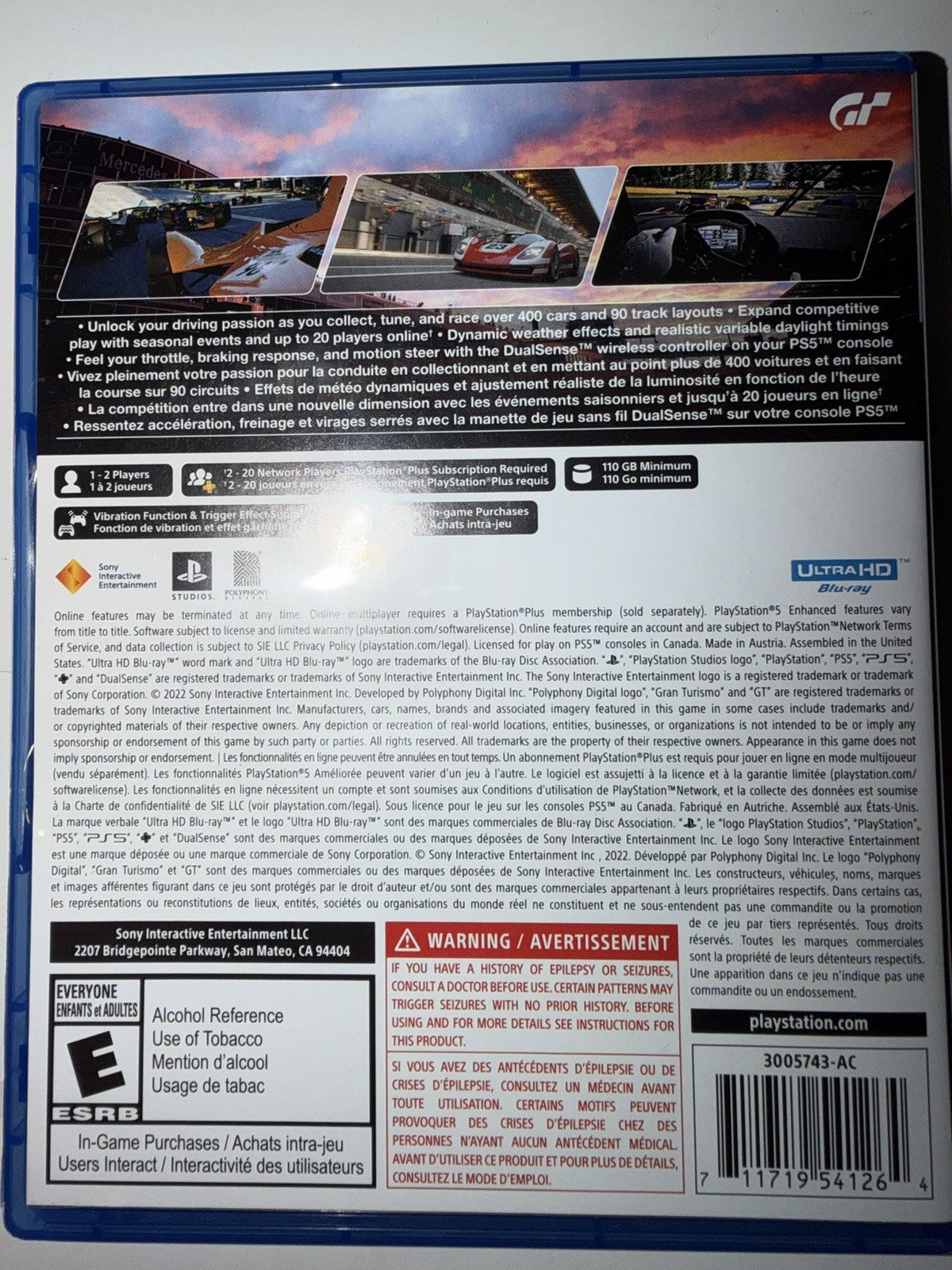 Gran Turismo 7 (Sony PlayStation 5, 2022) PS5