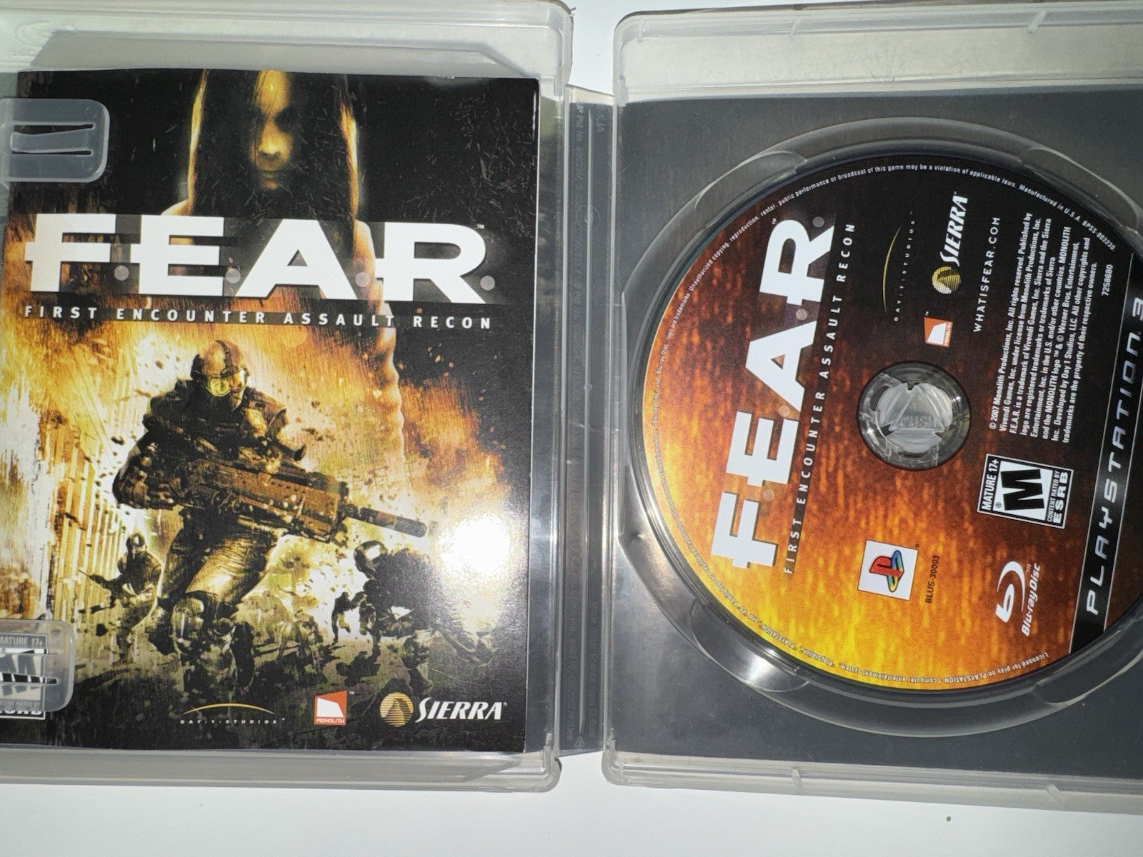 F.E.A.R. First Encounter Assault Recon (Sony PlayStation 3, 2007) CIB PS3 FEAR