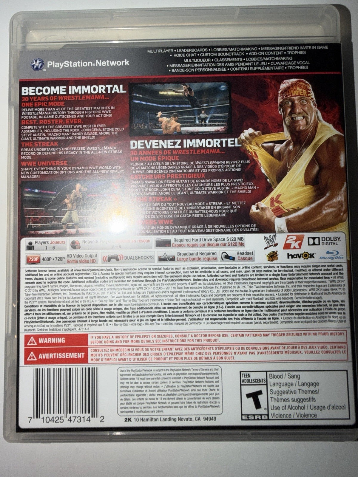WWE 2K14 (Sony PlayStation 3, 2013) CIB COMPLETE PS3
