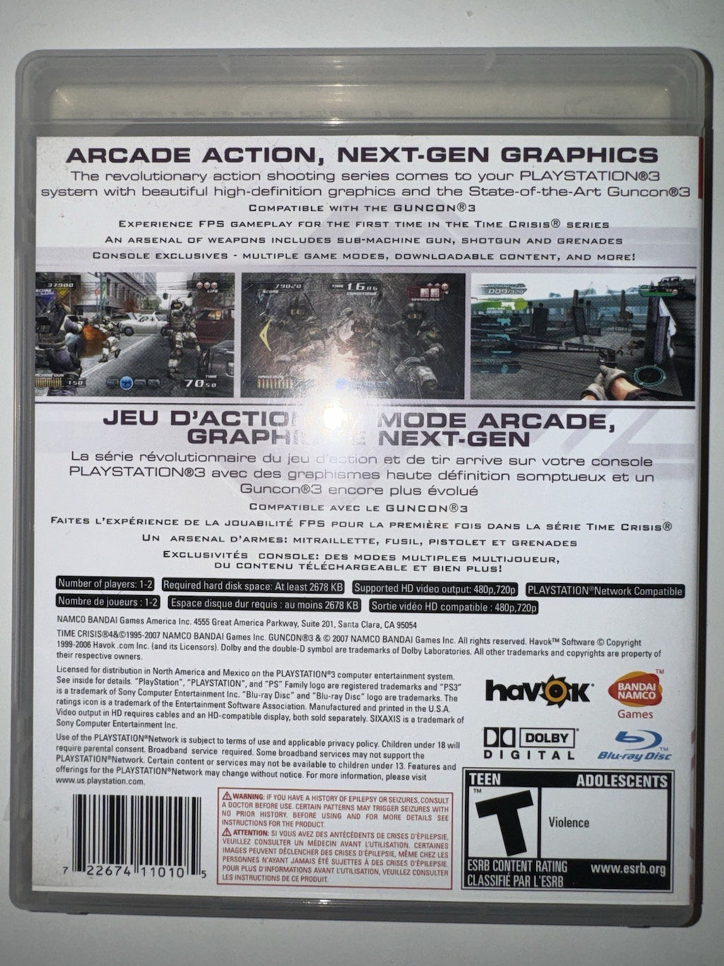 Time Crisis 4 (Sony PlayStation 3, 2007) CIB COMPLETE + MANUAL PS3