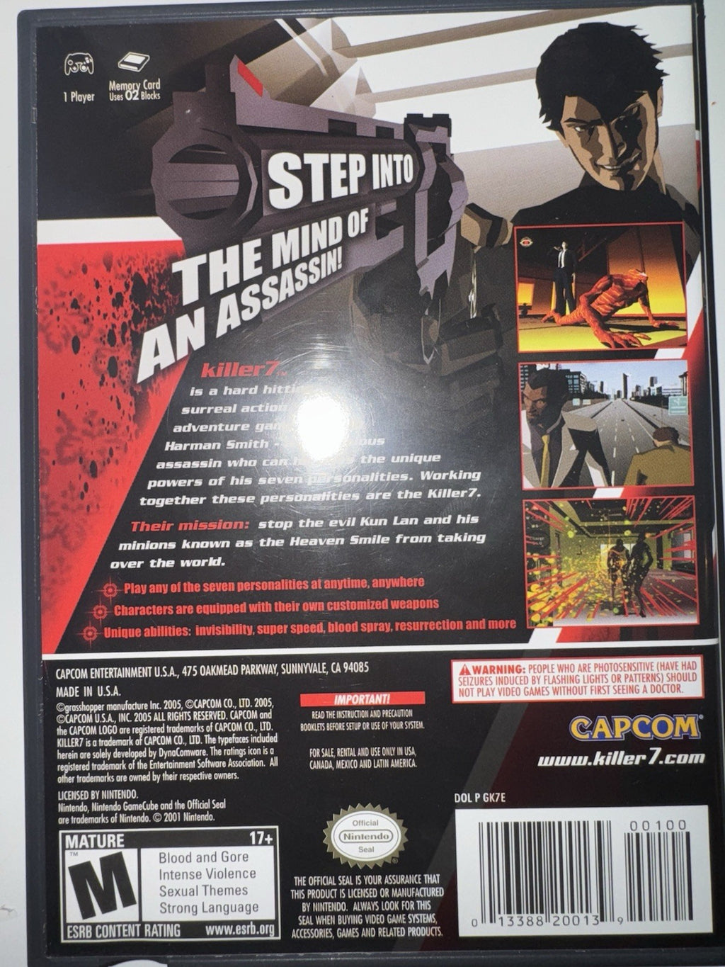 Killer 7 (Nintendo GameCube, 2005) CIB COMPLETE + MANUAL GC