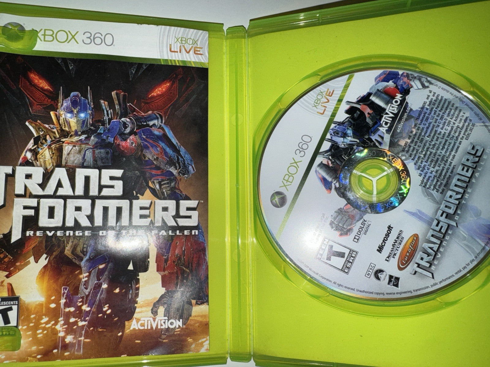 Transformers: Revenge of the Fallen (Microsoft Xbox 360 2009) CIB COMPLETE XB360