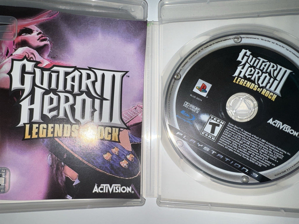 Guitar Hero III: Legends of Rock (Sony PlayStation 3, 2007) CIB COMPLETE PS3