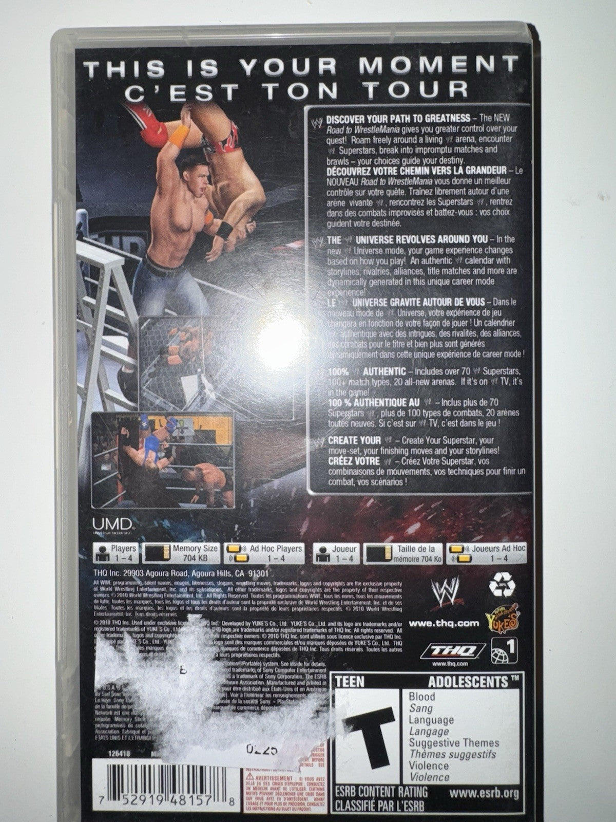 WWE SmackDown vs. Raw 2011 (Sony PSP, 2010) CIB COMPLETE + MANUAL PLAYSTATION