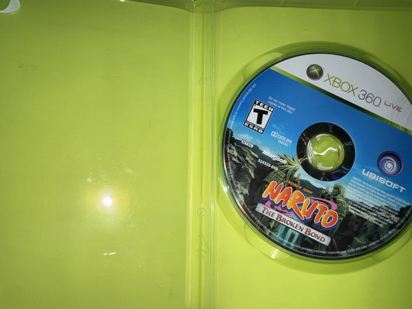 Naruto: The Broken Bond (Microsoft Xbox 360, 2008) XB360