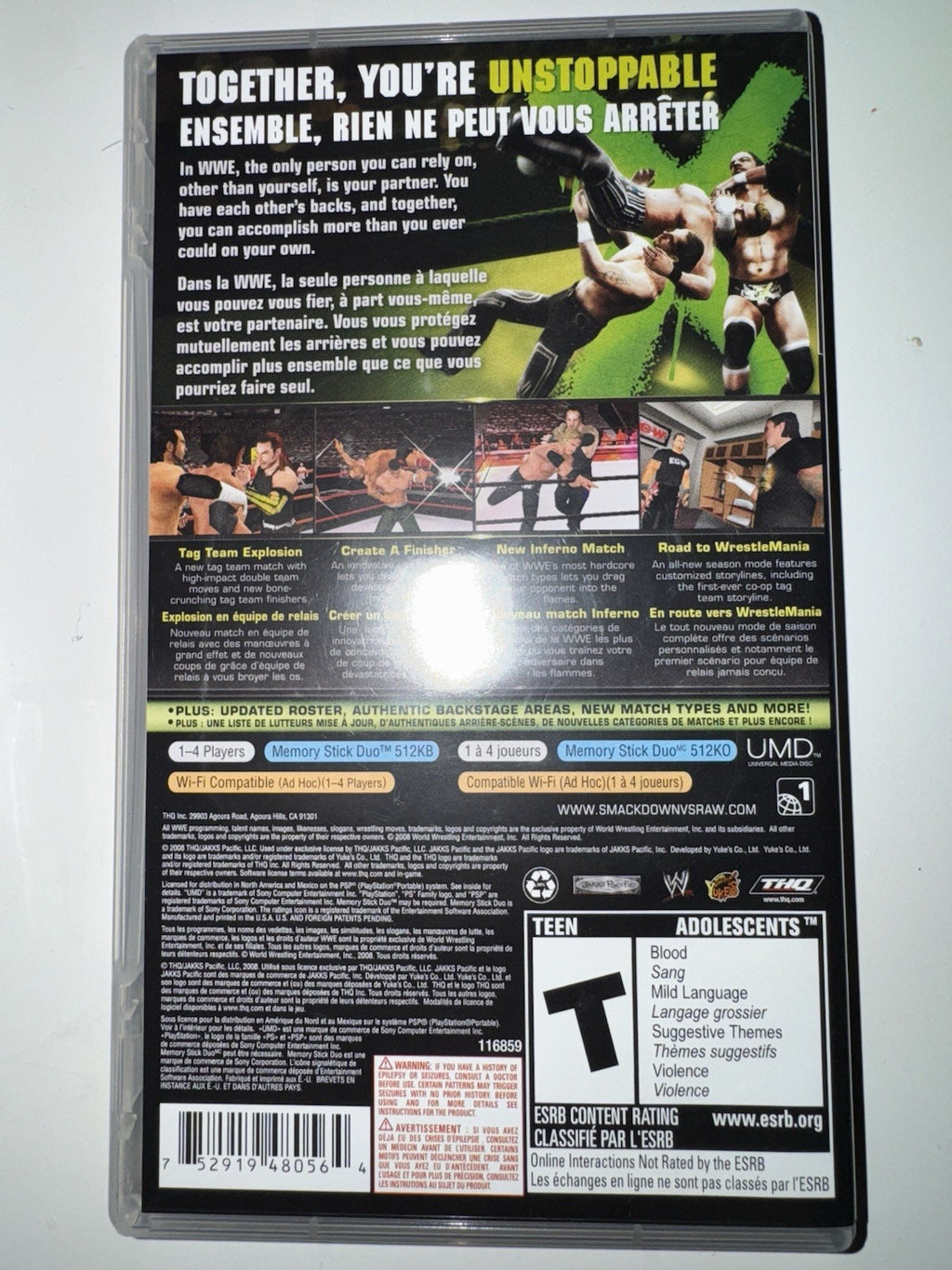 WWE SmackDown vs. Raw 2009 Featuring ECW (Sony PSP, 2008) CIB COMPLETE PSP