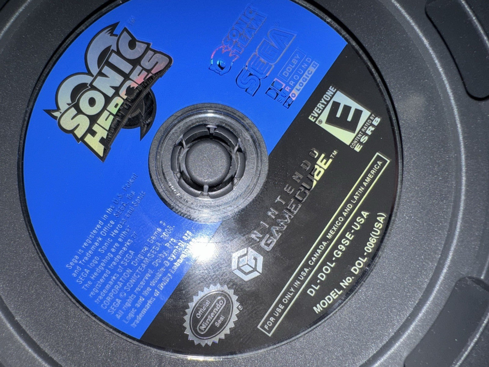 Sonic Heroes (Nintendo GameCube, 2004) DISC ONLY GC