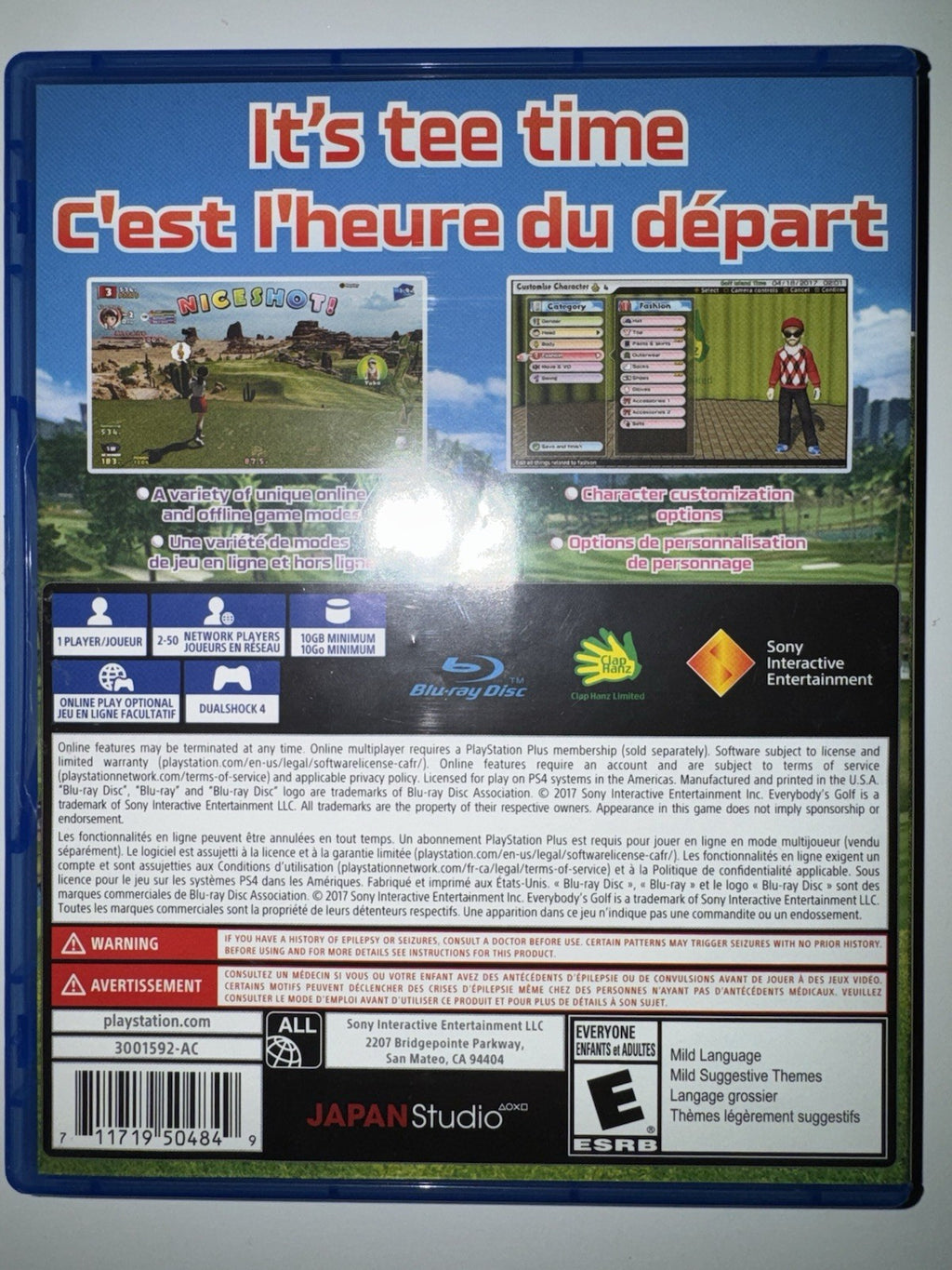 Everybody's Golf (Sony PlayStation 4, 2017) PS4