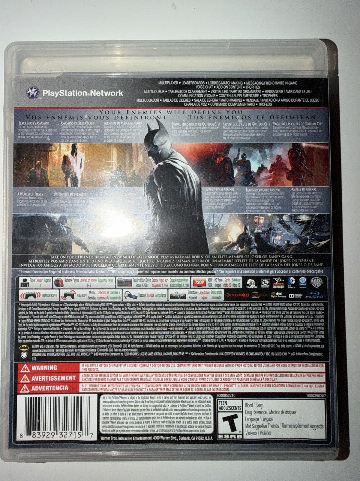 Batman: Arkham Origins (Sony PlayStation 3, 2013) PS3
