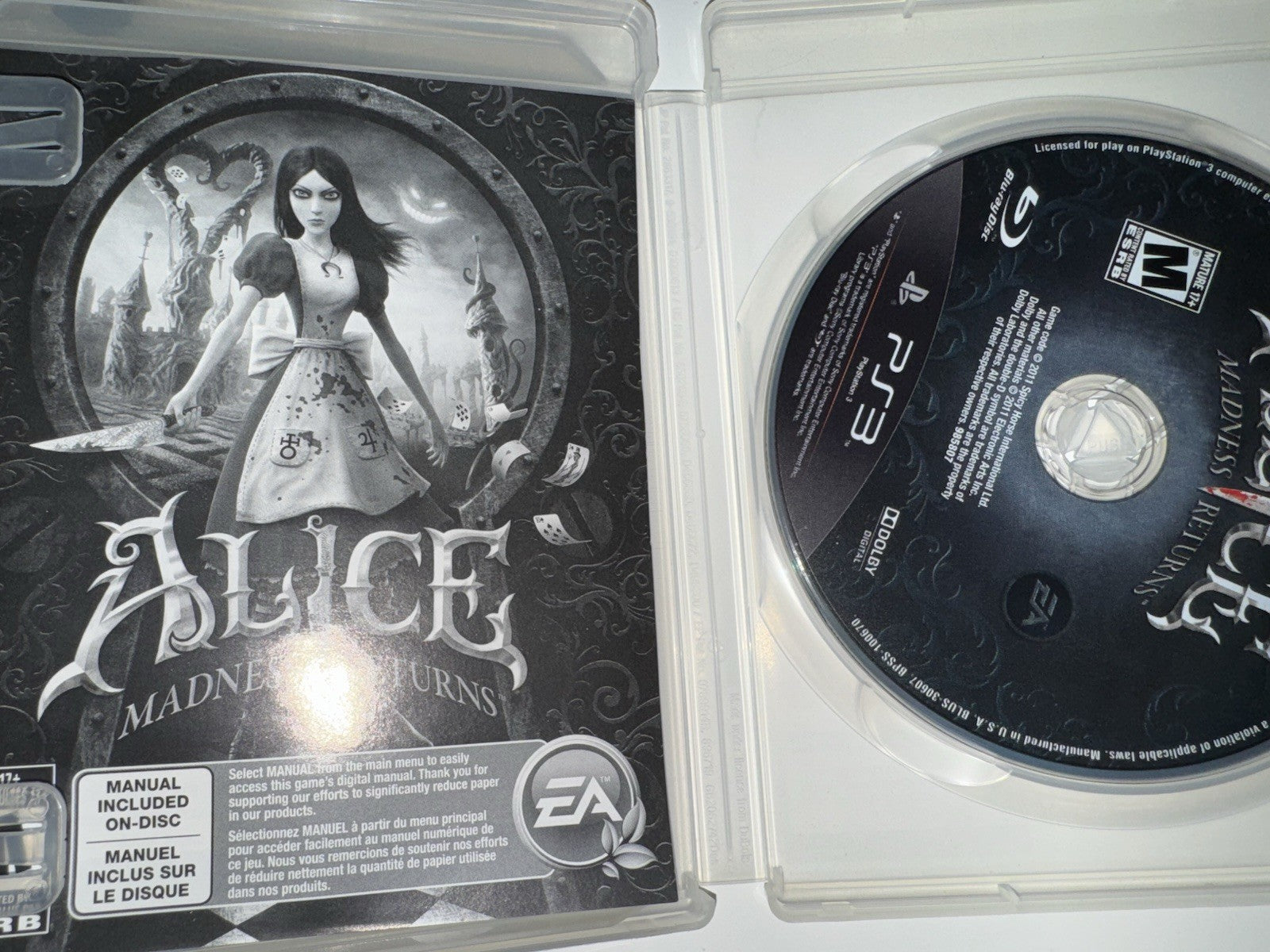Alice: Madness Returns (Sony PlayStation 3, 2011) CIB COMPLETE + MANUAL PS3