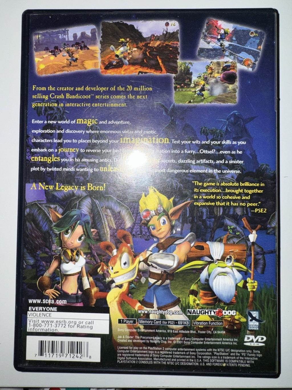 Jak and Daxter: The Precursor Legacy Sony PlayStation 2 W/French Manual Only PS2