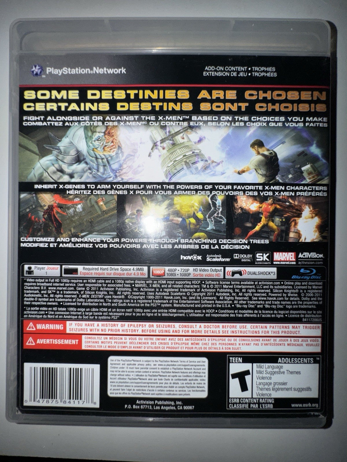 X-Men Destiny (Playstation 3 / PS3) CIB Complete + MANUAL PS3