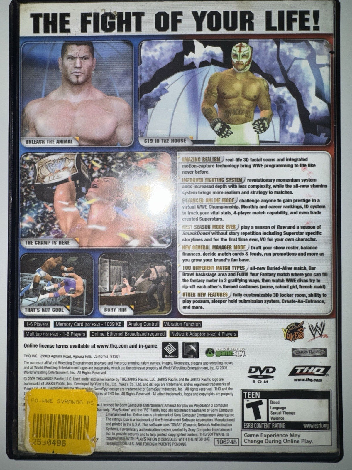 WWE SmackDown vs. Raw 2006 (Sony PlayStation 2, 2005) CIB COMPLETE PS2