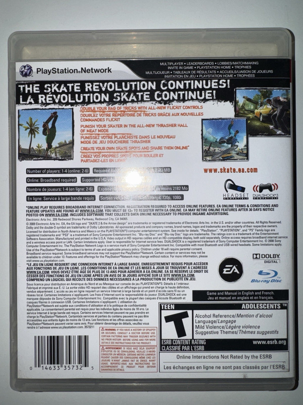 Skate 2 (Sony PlayStation 3, 2009) CIB COMPLETE PS3